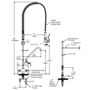 High Level Quality Commercial Deck Mounted Pre Rinse Faucet With Add-on Faucet