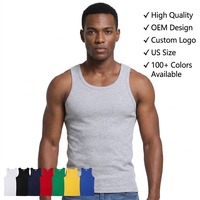 Débardeur Homme Col Rond en Tissu Élastique, Coupe Ample, Personnalisable avec Logo, Design OEM/ODM, Qualité Supérieure, Style Streetwear