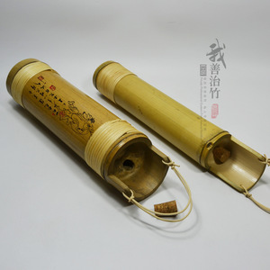 Bamboo Wine Barrel 9-10*28 With Custom Handle For Liquor Packaging - Product Image 3