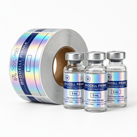 Étiquettes personnalisées imperméables en plastique pour flacons, autocollants holographiques pour bouteilles de 3 ml/5 ml/10 ml/100 ml, emballage avec boîte
