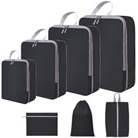 Ensemble de quatre sacs de compression de voyage les plus vendus, organisateur de vêtements imperméable pour valise, ensemble de huit pièces en polyester