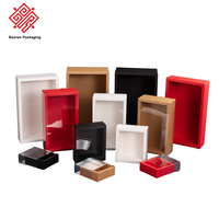 Boîtes cadeaux coulissantes haut de gamme Baoren en matériaux recyclés, avec fenêtre transparente et doublure en éponge
