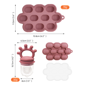 Juego de Chupete Manual de Dibujos Animados para Bebé, Bandeja de Hielo de Silicona Ecológica, Alimentador de Dentición, 1 Juego - Product Image 2