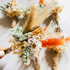 Bouquet de fleurs séchées artisanales en herbe de pampa miniature, cadeau floral naturel pour Pâques, Noël, la Saint-Valentin - Product Image 2