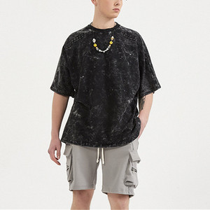 <span class=keywords><strong>T</strong></span>-shirt surdimensionné pour homme, imprimé rétro, col rond, noir, effet délavé, avec motif 3D en relief personnalisé <span class=keywords><strong>Tik</strong></span> Tok 2022 - Product Image 6
