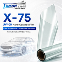 Film de protection solaire anti-éblouissement UV400 en céramique nano Tuman pour pare-brise et vitres latérales de voiture, isolation thermique 100 % UVR 99 % IRR, en rouleau