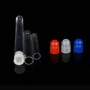 Tubos de ensayo desechables de plástico Chengbao de 16x150 mm y 12x100 mm con tapones para almacenamiento de muestras de laboratorio - Product Image 1