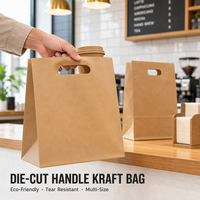 Sacs en papier kraft personnalisés avec logo pour vente en gros, pour emballage alimentaire de bubble tea, sacs de courses durables