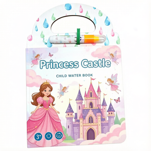 Libro de Colorear con Agua de Castillo de Princesa Personalizado para Niñas, Libro de Pintura Reutilizable sin Manchas con Bolígrafo, Juguete de Viaje OEM ODM - Product Image 1