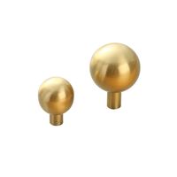 Poignée de tiroir ronde en laiton massif, profil boule, pour porte de placard, poignée de meuble à trou unique, boutons de traction sphériques dorés, ensemble de quincaillerie