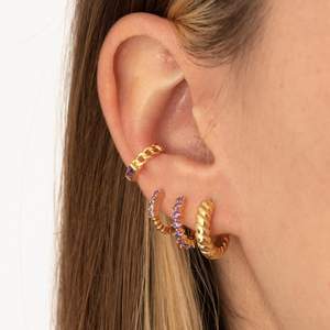 Orecchini a Cerchio Intrecciati Placcati Oro 14k Stile <span class=keywords><strong>Roma</strong></span>, Vendita Calda - Product Image 2