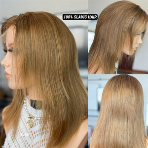 100% cheveux slaves droits courts luxe médical cheveux humains HD 13*5 Patchwork avant de lacet perruques livraison gratuite - Product Image 1