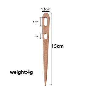 4er-Set Buchenholz-Nadeln mit Großer Doppelaugenöffnung für Vielseitiges Weben, Stricken und Nähen - Hochwertige Handarbeitsnadeln - Product Image 5