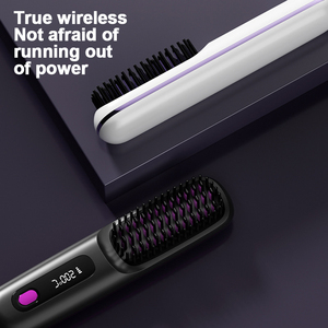 Pettine per capelli senza fili per lisciare il calore elettrico Cordless da viaggio a pettine portatile 160 °/180 °/200 ° Mini piastra per capelli pettine - Product Image 4