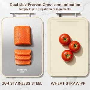 <span class=keywords><strong>Planche</strong></span> à découper en acier inoxydable pour la cuisine, sans bordure, double face, qualité alimentaire - Product Image 6
