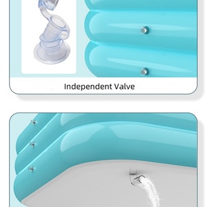 สระว่ายน้ำเป่าลม PVC สีฟ้า 11 ขนาด สำหรับเด็กและผู้ใหญ่ ปาร์ตี้ฤดูร้อน เล่นกลางแจ้งในสวนกับครอบครัวและเพื่อน - Product Image 3