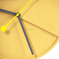 Horloge murale ronde en béton jaune Pac-Man la plus vendue mignonne Logo personnalisable de l'hôtel de salon pratique écologique