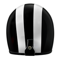 Casque intégral rétro directement de l'usine - Fibre de verre 3C&DOT, noir et blanc