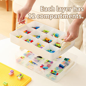 Boîte de <span class=keywords><strong>rangement</strong></span> pour jouets en plastique PP au design moderne et créatif, grande taille, pour le tri des blocs de construction <span class=keywords><strong>Lego</strong></span>, avec petits compartiments pour jouets - Product Image 2