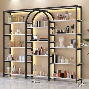 Muebles de Salón de Belleza de Moda Multicapa en Oferta, Estantes Cosméticos Dorados, Exhibidores con Gabinete para Tienda, Salón, Bar - Product Image 5
