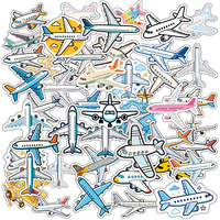 Honli 47 autocollants transparents en PVC découpés à l'emporte-pièce, motif avion graffiti, imperméables, pour ordinateur portable, tasse, bagages, cadeau