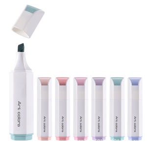 Mini marqueur fluorescent grande capacité avec pointe biseautée en fibre, emballage en vrac en plastique, surligneur couleur - Product Image 2