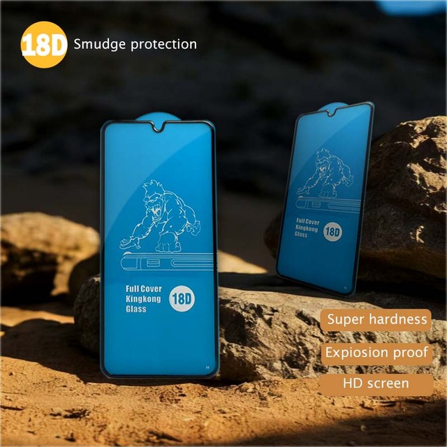 18D King Kong 9H HD Clear Tempered Glass Airbag Screen Protector for Samsung for iPhone XR 12 13 14 15 Pro
