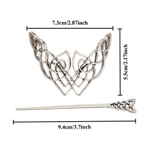 Pince à cheveux rétro viking avec nœud celtique, élégante et décontractée, accessoire de fête de style norvégien, cadeau d'anniversaire - Product Image 3