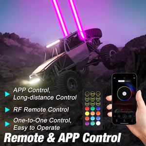 Luces Láser Brillantes para UTV, Antena Láser RGBW, Control Remoto RF WhipApp para UTV, ATV, Camioneta - Product Image 2