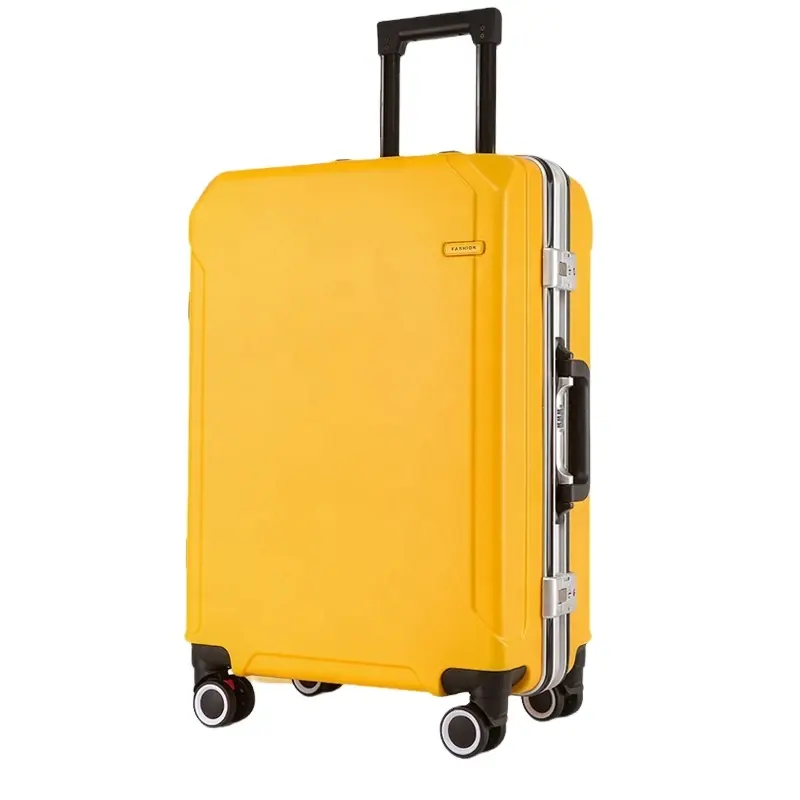 Campione gratuito Unisex elegante struttura in alluminio per PC bagaglio con porta USB valigia bagaglio da viaggio per esterno Trolley