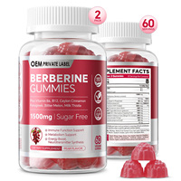 Complément alimentaire en gommes à la berbérine avec chardon-marie, curcuma, curcumine, B12, B6, cannelle, berbérine HCL, sans sucre, personnalisé