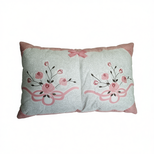 Ensemble de couette de printemps taille individuelle, fleurs roses brodées, style princesse, literie pour la maison toute saison, 2,2 m x 1,4 m, coton et polyester - Product Image 1