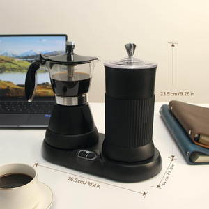Ensemble de machine à café italienne entièrement automatique avec mousseur à lait, outils à café, vente en gros, cadeau, cafetière Moka, mousseur à lait - Product Image 1
