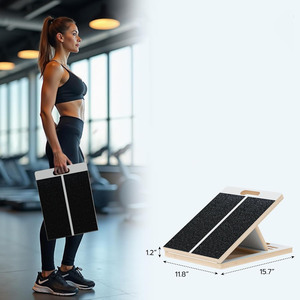Barella a zeppa obliqua in <span class=keywords><strong>legno</strong></span> per squat, mobilizzazione della caviglia, attrezzatura per il Fitness portatile, bilanciamento del tallone - Product Image 3