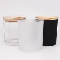 Clear Oxford Glass Candle Jars with Sealed Flat Gold Silver Lids for Candles