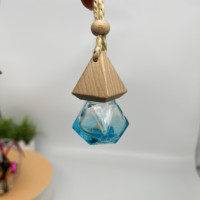Flacon de parfum en verre vide, petit format, pour voiture, avec corde à suspendre, diffuseur de parfum, bouchon en bois, 6 ml