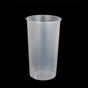 Customizable Printing Logo Clear To Go Drinking Disposable Plastic Cup With Lid And Lead Straw 500 Ml