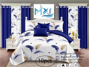 Американские стильные зеленые цветочные простыни и подходящие шторы с красочным цветочным узором для декора спальни - Product Image 4