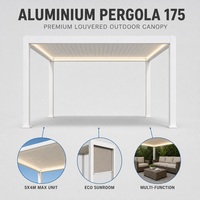 Pergola Aluminium Berlapis-lapis dengan Sambungan Multi Kolom untuk Kanopi Kolam Renang Luar Ruangan