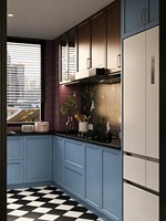 Kabinet Dapur Aluminium Anti Air Anti Karat Kustomisasi Seluruh Rumah Desain Modern Ramah Lingkungan Tahan Api Ukuran Sesuai Pesanan