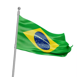 Bandiera Personalizzata con Logo Brasile in Poliestere Stampa Digitale Dimensioni Personalizzate Bandiere Nazionali di Tutti i Paesi Fornitore di Bandiere Pubblicitarie per Calcio - Product Image 2