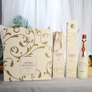 Caja de Regalo Plegable de Cartón Corrugado con Logotipo Personalizado de Lujo, con Papel Dorado, para <span class=keywords><strong>Vino</strong></span> <span class=keywords><strong>Amarone</strong></span>, Caja de Exhibición para Bebidas de Alta Gama - Product Image 1
