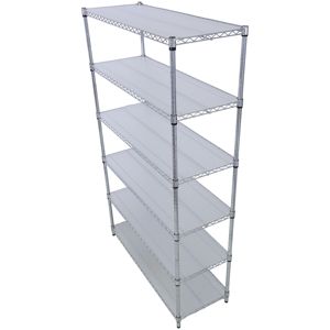 DB 6-<b>Tier</b> Heavy Duty Metal Wire Shelving <b>Unit</b> 6000lbs Capacity NSF Certified Adjustable Storage Rack with Wheels <b>Shelf</b> Liners - Product Image 6