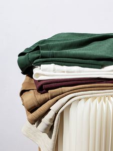 T-shirt en Coton Bambou Tricoté Tendance Rétro Été 2025 pour Homme – Col Rond Décontracté, Coupe Ample, Manches Courtes, Séchage Rapide et Anti-Plis - Product Image 4