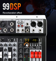 Console de mixage USB professionnelle KT 99 effets DSP Console de mixage audio stéréo 48V Console de mixage 4/6/8 canaux pour l'enregistrement en studio