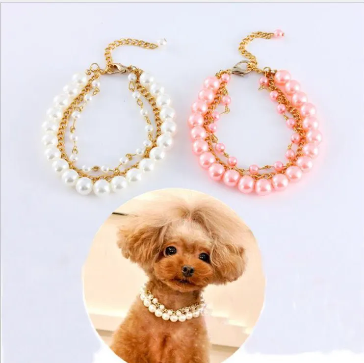 Collar de perlas para mascotas, joyería para perro y gato