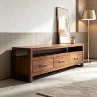 Meuble TV de salon en bois, design personnalisé, avec tiroirs LED, pour chambre à coucher, en matériaux de qualité, style Mid-Century