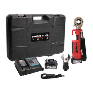 Machine hydraulique électrique simple 300+32C 60kN avec tête interchangeable pour le sertissage et la coupe de câbles, outil à batterie 2 en 1 à double usage - Product Image 1