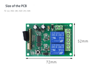 Module de relais RF sans fil 2 canaux 12V/24V DC 315/433MHz avec code d'apprentissage pour contrôle d'accès et éclairage