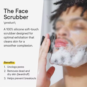 Épurateur de <span class=keywords><strong>visage</strong></span> en silicone noir <span class=keywords><strong>brosse</strong></span> <span class=keywords><strong>nettoyante</strong></span> pour le <span class=keywords><strong>visage</strong></span> étanche manuelle pour hommes brosses et éponges de bain pour soins de la peau exfoliants - Product Image 2
